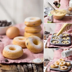 Molde antiadherente para 6 donuts - Decora