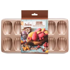 Molde antiadherente para 12 Madeleines Gold Line - Decora
