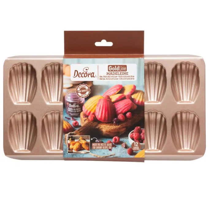 Molde antiadherente para 12 Madeleines Gold Line - Decora