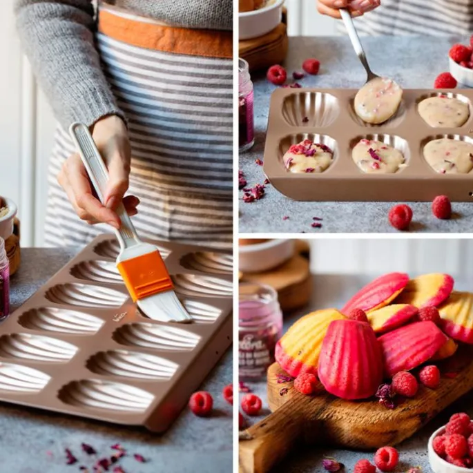 Molde antiadherente para 12 Madeleines Gold Line - Decora