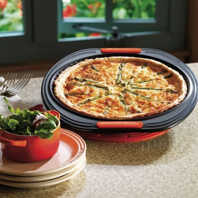 Molde antiadherente redondo base extraíble quiche 28 cm - Acero al carbono - Le Creuset