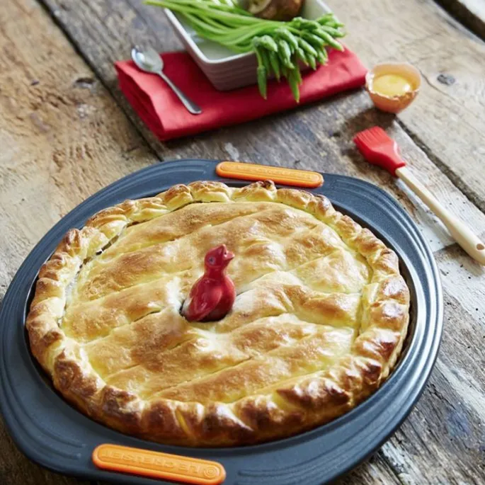 Molde antiadherente redondo base extraíble quiche 28 cm - Acero al carbono - Le Creuset