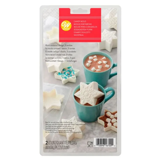 Molde 3 copos de nieve de chocolate para candy melts - Wilton