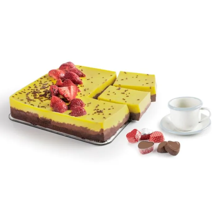 Molde cuadrado desmontable con pinza y plato de cristal 22 cm - Ibili