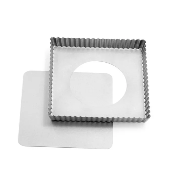 Molde cuadrado rizado para quiche con base extraíble 21 cm - Decora