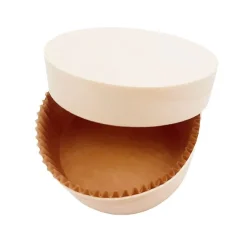 Molde de madera con tapa y cápsula de papel para tarta de queso