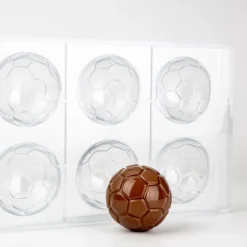 Molde de policarbonato 3 balones de fútbol de chocolate - Martellato