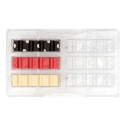 Molde de policarbonato para 6 bombones barritas - Decora