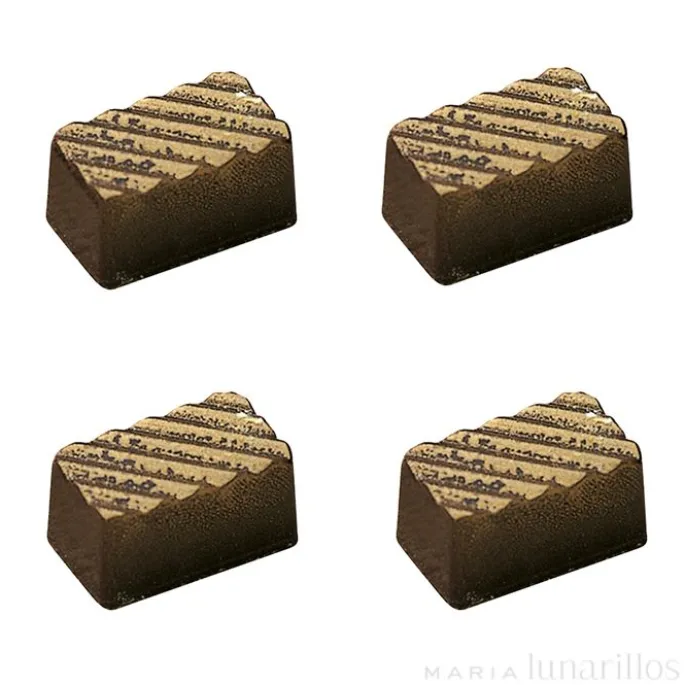 Molde de policarbonato para 30 bombones Rectangular rayas - Martellato