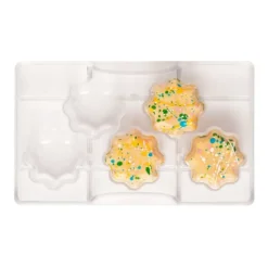 Molde de policarbonato para 5 bombones flor hueca - Decora