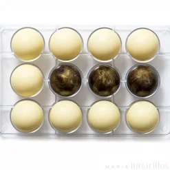 Molde de policarbonato para 12 semiesferas de chocolate - Decora