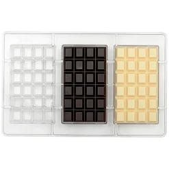 Molde de policarbonato para 3 tabletas de chocolate - Decora