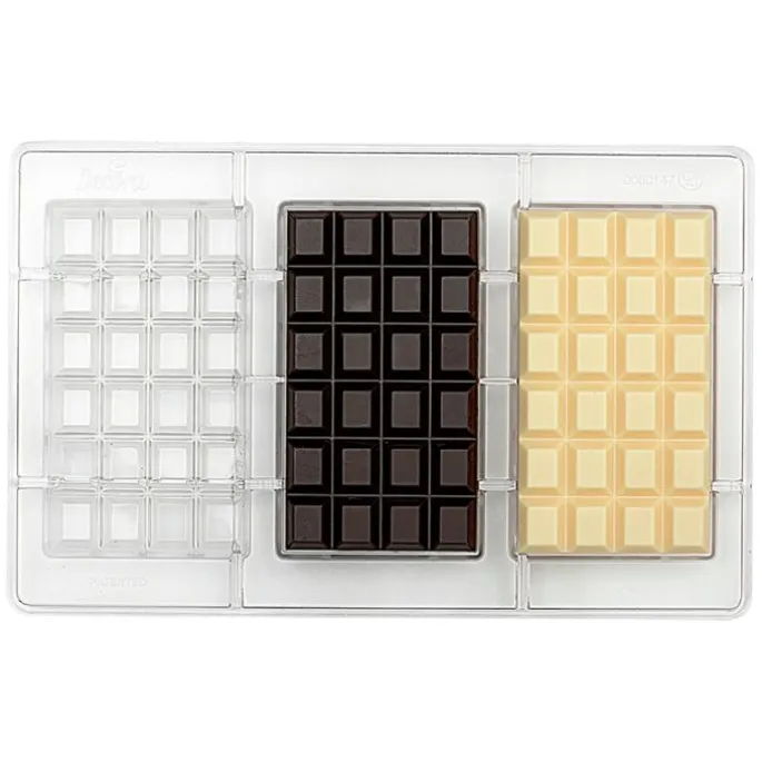 Molde de policarbonato para 3 tabletas de chocolate - Decora