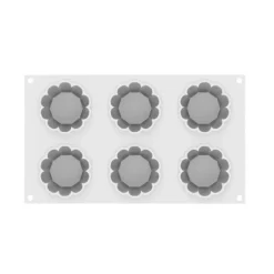 Molde de silicona Charlotte con 6 cavidades - Silikomart Professional