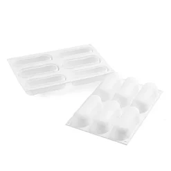 Molde de silicona Éclair 6 cavidades con cortador - Silikomart Professional