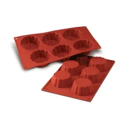 Molde de silicona 6 flanes ondulados 8 x 3 cm - Silikomart