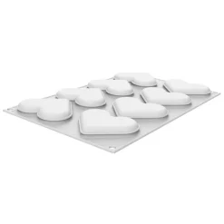Molde de silicona Level hearts 8 cavidades con cortador - Silikomart Professional