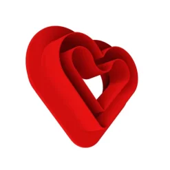 Molde de silicona Level hearts 8 cavidades con cortador - Silikomart Professional