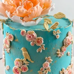 Molde de silicona para fondant Flores y pájaros - Katy Sue Designs