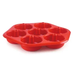 Molde de silicona rojo 7 donuts 7 cm - Ibili
