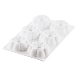 Molde de silicona Truffle Crown 90 con 6 cavidades, cortador y bases - Silikomart Professional