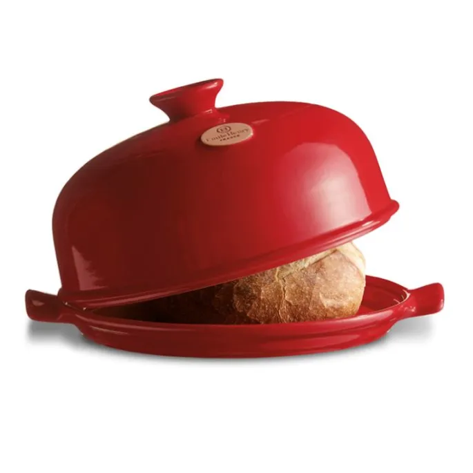 Molde horno para pan con base y tapa rojo 25 x 17 cm - Cerámica - Emile Henry