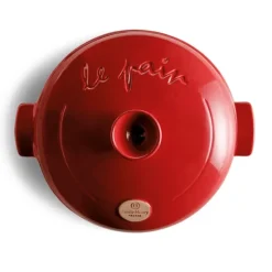 Molde horno para pan con base y tapa rojo 25 x 17 cm - Cerámica - Emile Henry