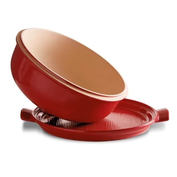Molde horno para pan con base y tapa rojo 25 x 17 cm - Cerámica - Emile Henry