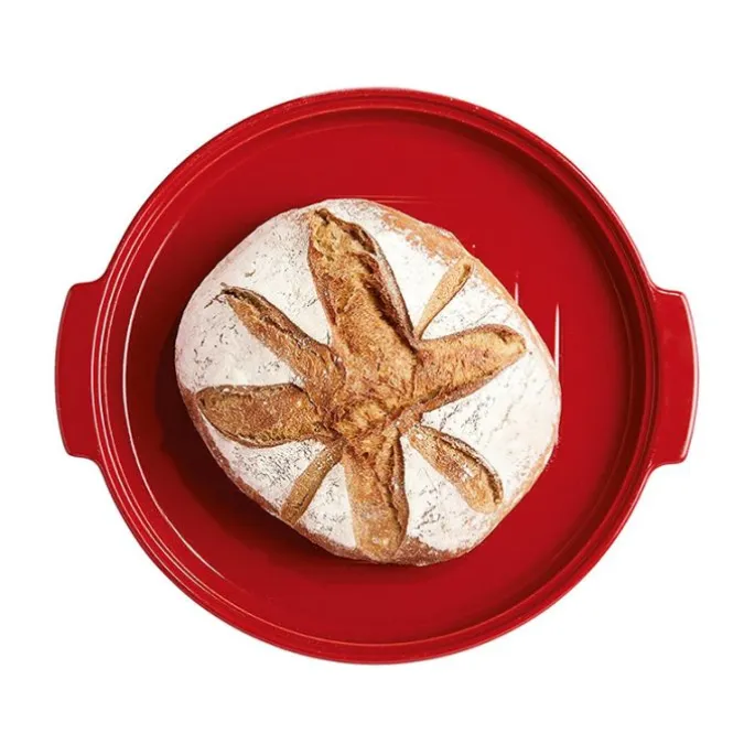 Molde horno para pan con base y tapa plana rojo 28 x 13 cm - Cerámica - Emile Henry
