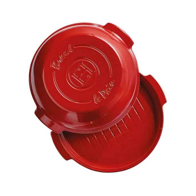 Molde horno para pan con base y tapa plana rojo 28 x 13 cm - Cerámica - Emile Henry