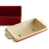 Molde horno para pan rectangular con base y tapa rojo 24 x 14,5 x 12 cm - Cerámica - Emile Henry