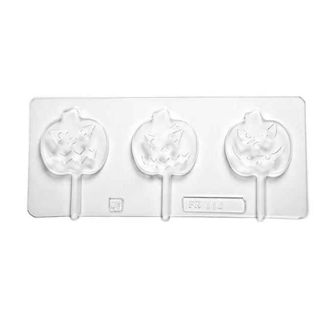 Molde para 3 bombones calabazas con palito