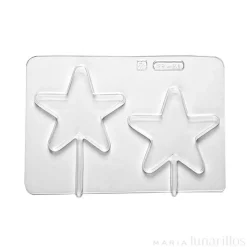 Molde para 2 bombones Estrellas con palito