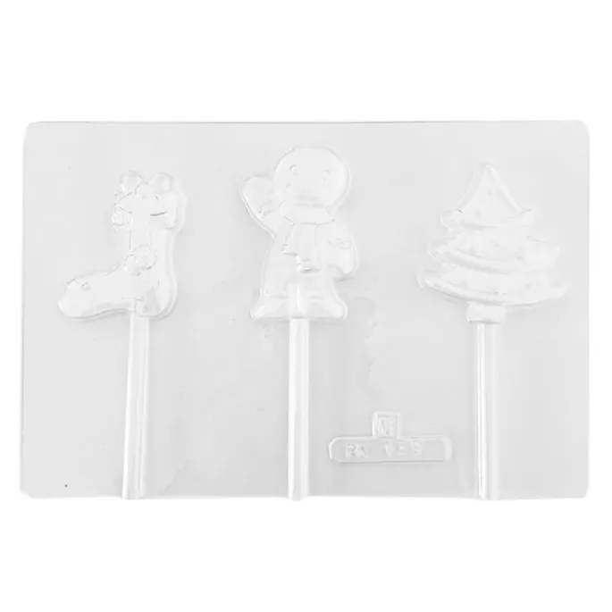 Molde para 3 bombones Navidad con palito