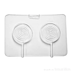 Molde para chocolate 2 bombones Piruletas con espiral