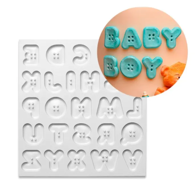 Molde para fondant Alfabeto mayúsculas botones - Katy Sue Designs