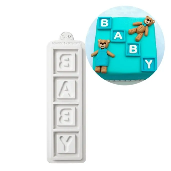 Molde para fondant bloques de bebé - Katy Sue Designs