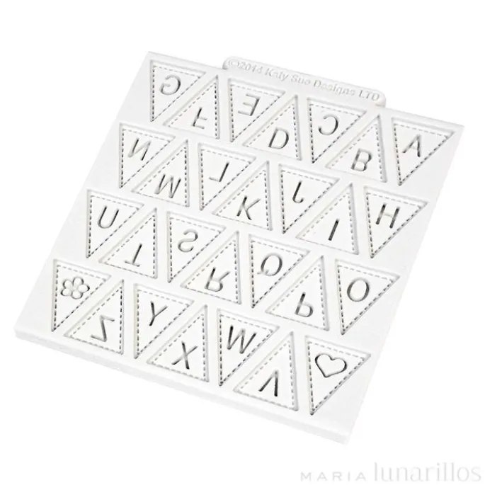 Molde para fondant Bunting Alphabet - Katy Sue Designs