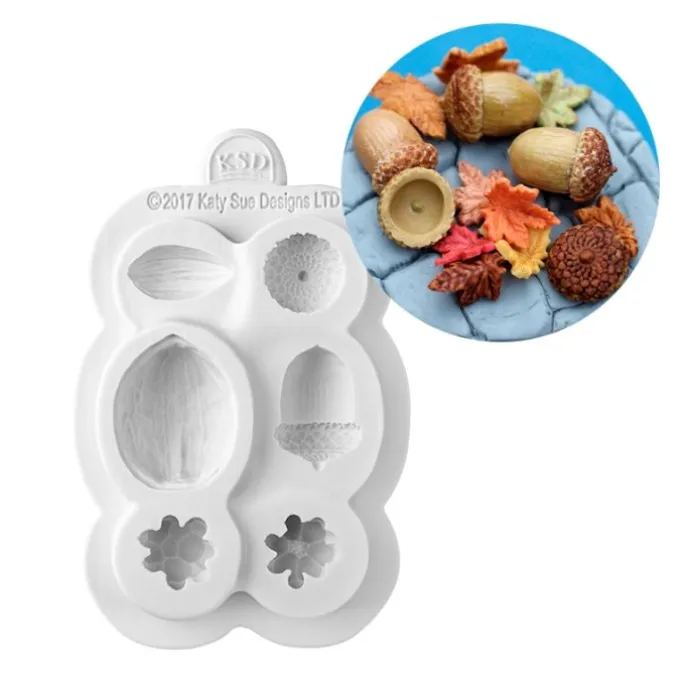 Molde para fondant frutos secos de invierno - Katy Sue Designs
