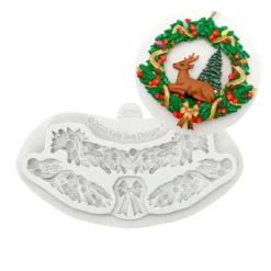 Molde para fondant guirnalda festiva Navidad - Katy Sue Designs
