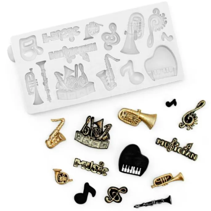Molde para fondant instrumentos musicales - Katy Sue Designs