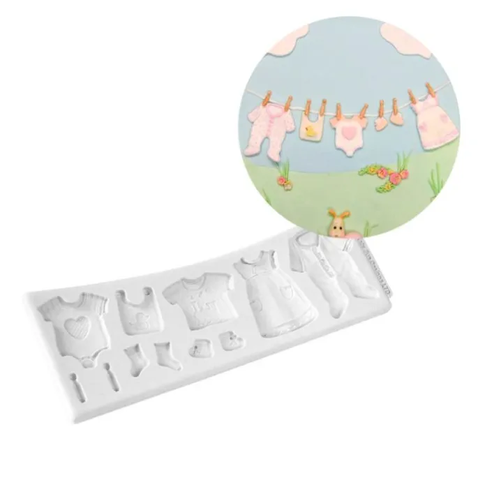 Molde para fondant Ropa de bebé - Katy Sue Designs