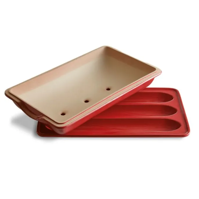 Molde para pan baguettes rojo 40 x 22 x 10 cm - Cerámica - Emile Henry