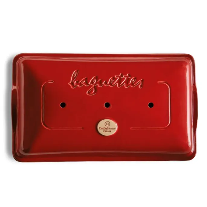 Molde para pan baguettes rojo 40 x 22 x 10 cm - Cerámica - Emile Henry