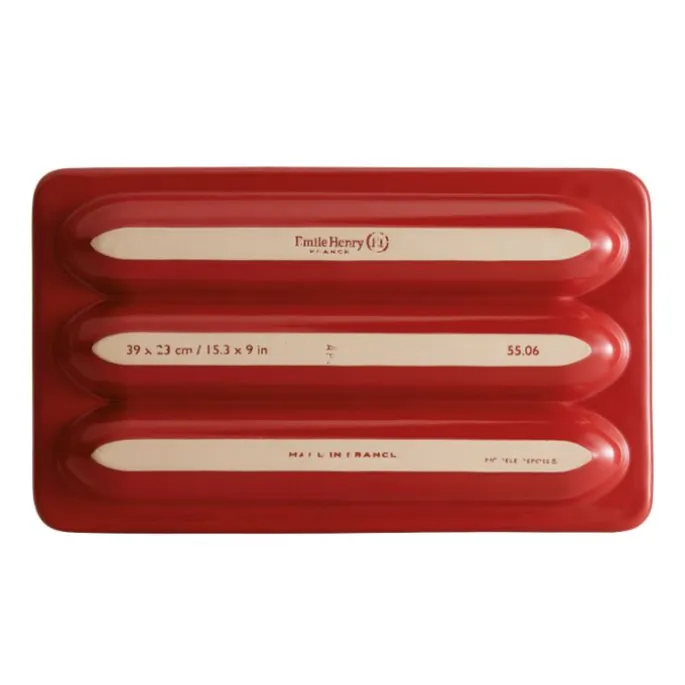 Molde para pan baguettes rojo 40 x 22 x 10 cm - Cerámica - Emile Henry