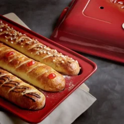Molde para pan baguettes rojo 40 x 22 x 10 cm - Cerámica - Emile Henry