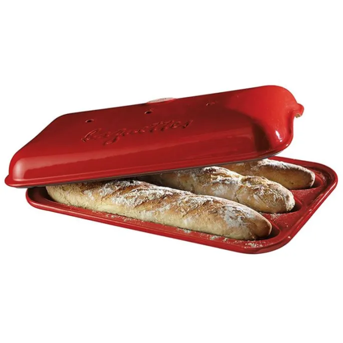 Molde para pan baguettes rojo 40 x 22 x 10 cm - Cerámica - Emile Henry