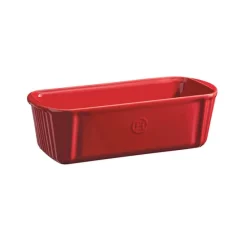 Molde para pan rectangular con borde rojo 28 x 13 x 9 cm - Cerámica - Emile Henry