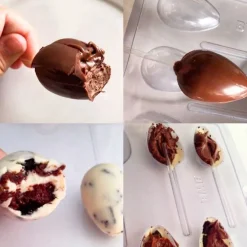 Molde para 8 piruletas de chocolate huevos rellenos