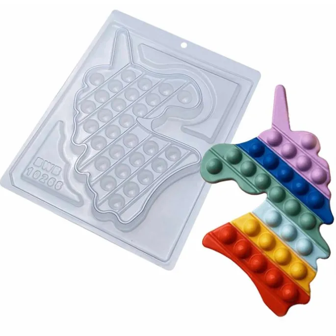 Molde para tableta de chocolate unicornio